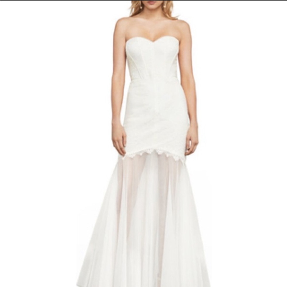 NWT bcbgmaxazria Alyce Strapless Lace Gown